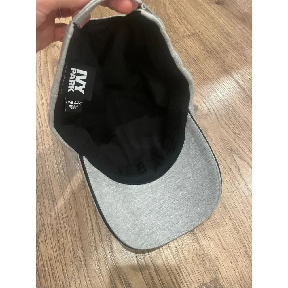 Ivy Park Womens Heather Gray Jersey Baseball Cap Embroidered Logo Adjustable Hat - Picture 5 of 5